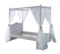 Vorschau: Rustika Stella Himmelbett mit Vorhang und Rost weiß 120x200cm Vorschau: Rustika Stella Himmelbett mit Vorhang und Rost weiß 120x200cm