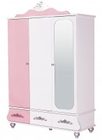 Vorschau: Kleiderschrank ANASTASIA rosa mit Spiegel, 3-türig Vorschau: Kleiderschrank ANASTASIA rosa mit Spiegel, 3-türig
