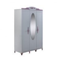 Vorschau: Pretty rosa Kleiderschrank 3 türig mit Spiegel Vorschau: Pretty rosa Kleiderschrank 3 türig mit Spiegel