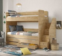 Vorschau: Umbaubares Multifunktion Kinder Hochbett STUDIO natur mit Gästebett und Schubkasten Vorschau: Umbaubares Multifunktion Kinder Hochbett STUDIO natur mit Gästebett und Schubkasten