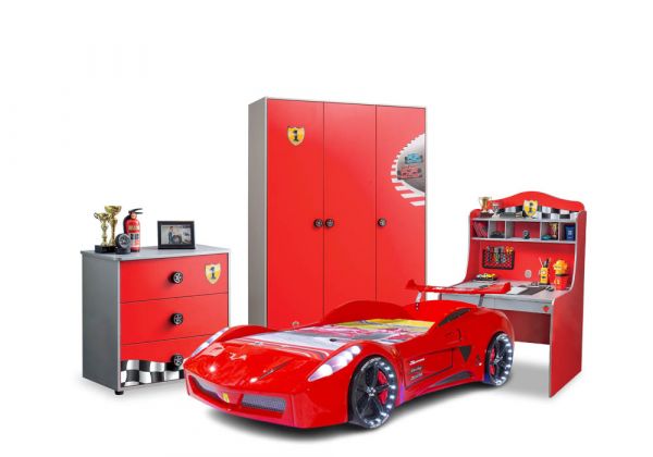 V7 Autobett im Kinderzimmer Racecup rot V7 Autobett im Kinderzimmer Racecup rot
