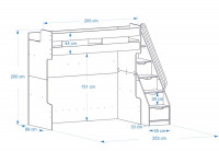 Vorschau: Compact Hochbett mit 2 Kleiderschränke, Spiegel und Schubladentreppe von TrauMMöbel Vorschau: Compact Hochbett mit 2 Kleiderschränke, Spiegel und Schubladentreppe von TrauMMöbel