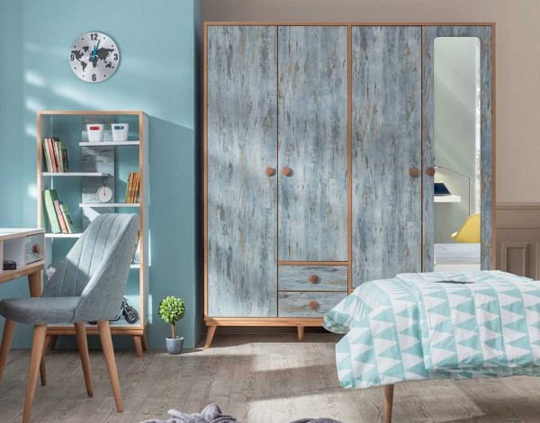 Kinderzimmer Komplett AQUASI blau Set 6-teilig | TrauM-Moebel.com