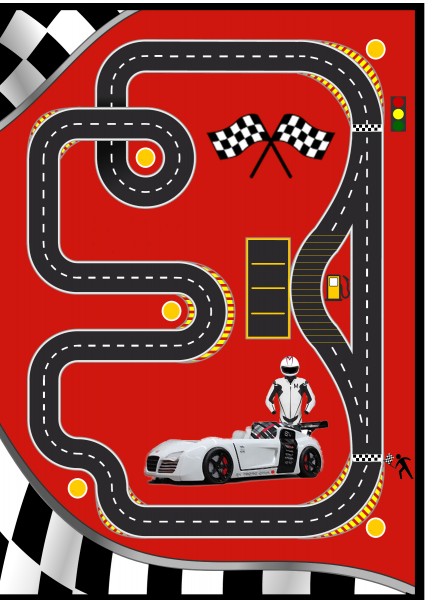 Kinderteppich Speed mit V8 rot