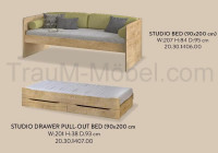 Vorschau: Umbaubares Multifunktion Kinder Hochbett STUDIO natur mit Gästebett und Schubkasten Vorschau: Umbaubares Multifunktion Kinder Hochbett STUDIO natur mit Gästebett und Schubkasten