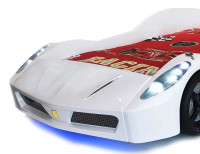 Vorschau: Sportwagenbett Ferrari Turbo V7 in weiß mit Spoiler Vorschau: Sportwagenbett Ferrari Turbo V7 in weiß mit Spoiler