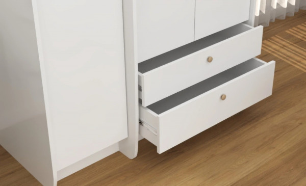 Clou weiß Kleiderschrank mit Schubladen
