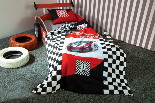 Bettwäsche 2 tlg. TURBO mit Rennwagenmotiv