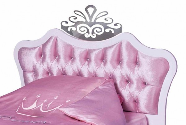 Stauraumbett ANASTASIA rosa mit Rost, hochklappbar, 90x200cm