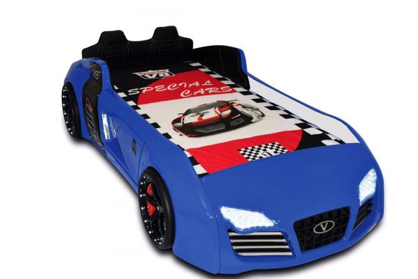turbo V8 Autobett sport blau