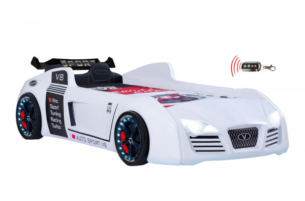 Autobett Turbo V8 Sport weiß mit Sportpack