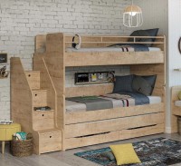 Vorschau: Umbaubares Multifunktion Kinder Hochbett STUDIO natur mit Gästebett und Schubkasten Vorschau: Umbaubares Multifunktion Kinder Hochbett STUDIO natur mit Gästebett und Schubkasten