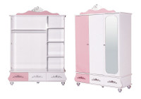 Vorschau: Kleiderschrank ANASTASIA rosa mit Spiegel, 3-türig Vorschau: Kleiderschrank ANASTASIA rosa mit Spiegel, 3-türig
