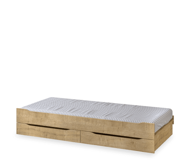 Umbaubares Multifunktion Kinder Hochbett STUDIO natur mit Gästebett und Schubkasten