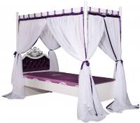 Himmelbett ANASTASIA lila mit Vorhang, Rost, gepolstert, 90x200cm Himmelbett ANASTASIA lila mit Vorhang, Rost, gepolstert, 90x200cm