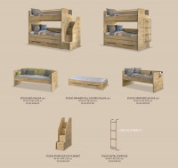 Vorschau: Cilek Studio Kinder Hochbett natur mit Gästebett und Schubkasten Typenplan Vorschau: Cilek Studio Kinder Hochbett natur mit Gästebett und Schubkasten Typenplan