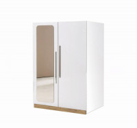 COMPACT natur weiß Kleiderschrank 2 türig mit Spiegel, 100cm COMPACT natur weiß Kleiderschrank 2 türig mit Spiegel, 100cm
