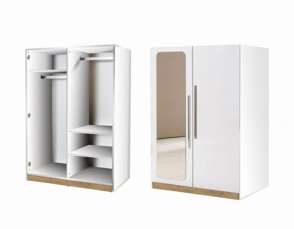 Compact natur Kleiderschrank 2 türig mit Spiegel