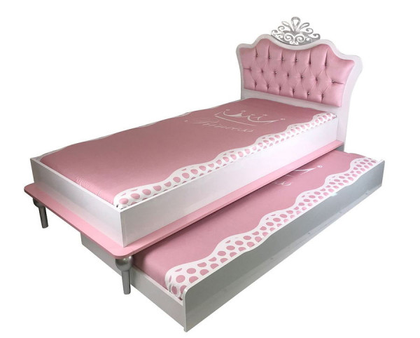 Kinderbett ANASTASIA V2 rosa mit Bettschubkasten, 90x200cm