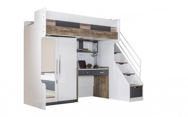 COMPACT Kleiderschrank 2 türig mit Spiegel