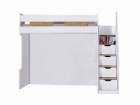 Vorschau: Hochbett COMPACT DUO 90x200cm weiß natur 2 Schränken Spiegel und Schubladentreppe Vorschau: Hochbett COMPACT DUO 90x200cm weiß natur 2 Schränken Spiegel und Schubladentreppe