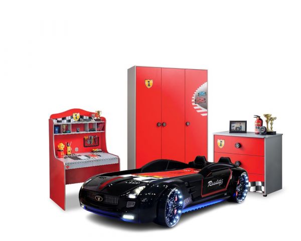 Racecup Kinderschlafzimmer mit Roadster schwarz Racecup Kinderschlafzimmer mit Roadster schwarz