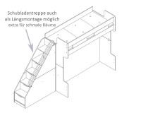 Vorschau: Compact Hochbett mit 2 Kleiderschränke, Spiegel und Schubladentreppe von TrauMMöbel Vorschau: Compact Hochbett mit 2 Kleiderschränke, Spiegel und Schubladentreppe von TrauMMöbel