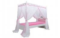 Himmelbett ANASTASIA rosa mit Vorhang, Rost, 90x200cm Himmelbett ANASTASIA rosa mit Vorhang, Rost, 90x200cm