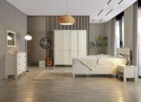 Vorschau: INCI Kleiderschrank 4 trg. creme mit Lamellenoptik Vorschau: INCI Kleiderschrank 4 trg. creme mit Lamellenoptik