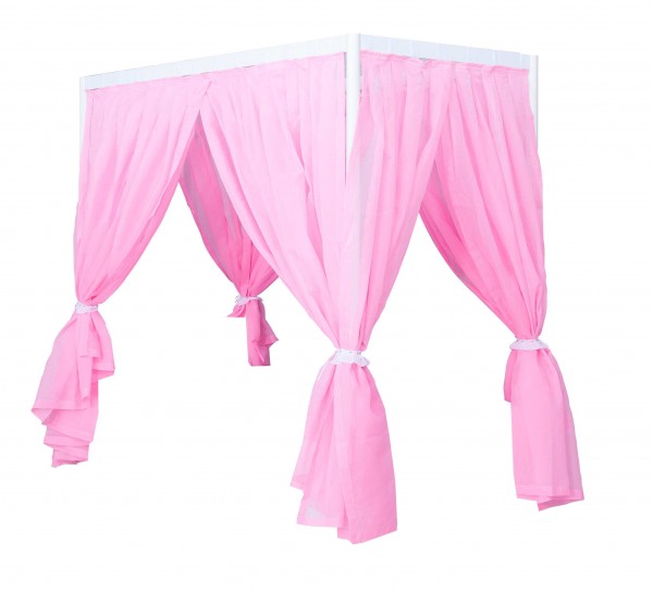 Cindy Fairytale Vorhangstoff für Himmelbett mit Gestell rosa