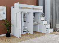 Vorschau: Hochbett COMPACT K5 natur weiß Funktionen und Innenaufteilung bei TrauMMöbel Vorschau: Hochbett COMPACT K5 natur weiß Funktionen und Innenaufteilung bei TrauMMöbel