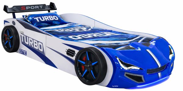 Autobett TURBO GT blau 90x200cm mit Spoiler