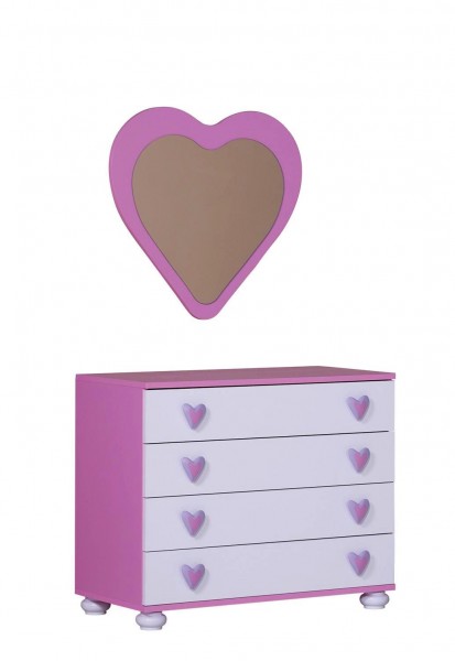 Herzchenspiegel Daisy pink/weiß für Mädchen